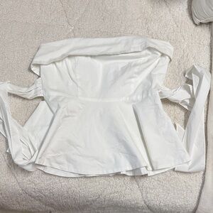 New York & Company White Off-Shoulder Blouse